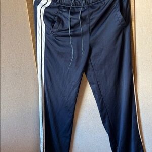 Green tea, track, slacks, navy, and white small